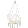 HOME DECO FACTORY Dondolo Macramè Terre Inconnue Natural Crush Beige | Poliestere, dondolo macramè Terre Inconnue, collezione Natural Crush, mobili da esterno, 120x80 cm, beige