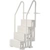 VEVOR Scaletta per Piscina 4 Gradini, Doppio Corrimano, Gradini Antiscivolo per Carichi Pesanti, Scaletta Sicurezza per Piscina, Carico 181,4 kg Piscine Interrate Fuori Terra 122-137 cm Bianco Latte