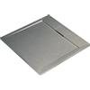 Ideal Standard - Ultra Flat S i.life, Piatto doccia quadrato 80x80 in resina, Piletta con scarico nascosto, Finitura opaca effetto pietra, Grigio cemento