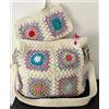 Borsa granny, uncinetto, pochette, mattonelle, donna, cotone, tracolla,