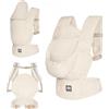 kk Kinderkraft Kinderkraft marsupio ergonomico ELARA da 3 mesi fino a 20 kg, 2 posizioni fronte e schiena, pannello regolabile, tasche, cappuccio rimovibile, lino e cotone traspiranti, Beige