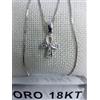Collana oro bianco 750 18 kt carati uomo con croce grammi 4,95 lunga cm. 45 +225