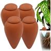 Relaxdays Set di coni per irrigazione, 4x350 ml con coperchio, terracotta