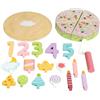 Set Torta di Compleanno in Legno Colorato per Scuola Dell'infanzia, Bambini