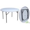 TAVOLO TONDO ROTONDO IN HDPE GAMBE PIEGHEVOLI RICHIUDIBILE DIAMETRO CM.122