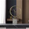 Statua di Ginnasta Astratto Scultura con Base in Cemento Geometrico per