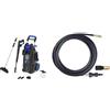 AR Blue Clean e-4 TWIN FLOW D Idropulitrice ad Alta Pressione con Dualtech System e Power Brush (2500 W, 150 bar, 810 l/h) & Sturatubi per Idropulitrici (10 m)