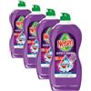 Nelsen Lavanda, Detersivo per Piatti a mano, azione dissolvi sporco, efficace su sporco secco da 72h, confezione da 4 flacone da 900 ml