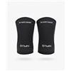 STMN FITNESS Ginocchiere WORKOUT 7mm, Neoprene ad Alta Densità, Supporto e Compressione, Front Panel Rinforzato, Vendute in Coppia, Total Black (M)