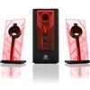 ‎GOgroove GOgroove BassPULSE 2.1 LED Satellite Stereo PC Computer Gaming Speakers with Red