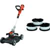 BLACK+DECKER STC1820cm Tagliabordi Rasaerba 3 in 1 a Batteria, al Litio, 18 V, 2.0 Ah + A6485-XJ Set 3 Rocchetti Filo Nylon Reflex, per Tagliabordi