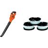 BLACK+DECKER GWC1820PCB-XJ Soffiatore 18V Litio Power Command, Velocita' di soffiaggio 280 Km/h & A6485-XJ Kit Tre Rocchetti Filo Nylon Reflex, Multicolore