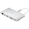 Goobay 62113 11 in 1 Hub USB-C riflette i segnali da USB c a HDMI e dispositivi USB / adatto per laptop, tablet, notebook, monitor, tv, tastiera e per Apple Mac Book e MacBook Pro / argento
