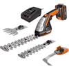 WORX WG801E Forbice Elettrica a Batteria 20V, con 3 Lame Intercambiabili in Dotazione
