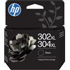 HP 302XL/304XL Nero B7RT9AE, Cartuccia Originale da 300 Pagine, Compatibile con