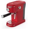 Melchioni Aromatica Plus - Macchina del Caffè 3 in 1, Compatibile con Capsule Nespresso e Caffè Macinato - Pressione 20 Bar - 1100W - Serbatoio 1,2L - Montalatte Integrato - Rosso