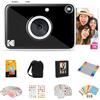 Kodak Printomatic+ Cámara digital de impresión instantánea a todo color, papel fotográfico Zink de 2x3 (5,1x7,5 cm), 5 MP, Medianoche, Paquete de regalo