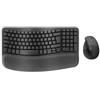 Logitech Wave Keys & Lift Vertical Mouse - Combinazione ergonomica di tastiera e mouse wireless - con poggiapolsi imbottito, Easy-Switch, Bluetooth, per più sistemi operativi, Windows/Mac