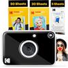 Kodak Printomatic+ Cámara digital de impresión instantánea a todo color, papel fotográfico Zink de 2x3 (5,1x7,5 cm), 5 MP, Negro, Paquete de 75 hojas