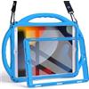 TOPESCT Custodia per bambini per iPad da 10,2 pollici di 9a/8a/7a generazione, realizzata in silicone adatto ai bambini, con protezione schermo integrata, custodia antiurto con manico e supporto per