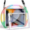 TOPESCT Custodia per bambini per iPad da 10,2 pollici di 9a/8a/7a generazione, realizzata in silicone adatto ai bambini, con protezione schermo integrata, custodia antiurto con manico e supporto per