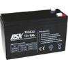 DSK 103632 - Batteria al piombo-acido ricaricabile AGM sigillata ad alta scarica da 12V 9 Ah con adattatore Faston da F1 a F2 e viceversa. Per UPS, sistemi di sicurezza e comunicazione