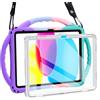 TOPESCT Custodia per bambini per iPad A16 di 11a/10a generazione (2025/2022) 11/11, realizzata in silicone adatto ai bambini, con protezione schermo integrata, custodia antiurto con supporto per