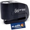 URBAN UR6B Antifurto Moto Blocca Disco con Allarme Intelligente | Più Efficace | Hi-Tech, 120dB, LED, Warning Sensibilità A+, Impermeabile, Batteria Lunga Durata, Lucchetto Sonoro 6mm Universale Bici