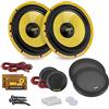 Pyle Sistema di Altoparlanti Personalizzati 2 Vie, 16,5 Centimetri, Casse Auto 400 Watt, Stereo Struttura in Plastica Elettroplaccatura, Gomma Butilica e Magneto da 1,13 Chilogrammi