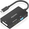 AISENS - A109-0954 - Convertitore da USB-C a DVI/HDMI/VGA, USB-C/M-DVI/H-HDMI/H-VGA/H, 15 cm