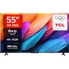 TCL 55PF650A 4K TV Ultra HD da 55 pollici, HDR, Smart LED Fire TV (Dolby Vision, Dolby Atmos, DTS, HDR 10, Alexa integrato, Airplay 2, Miracast)