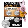 Duracell Batterie a moneta al litio 3V CR2032 (4 pz.) - Fino a +70% di durata -