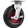 Relaxdays Ruota girevole con freno, 3.00-4, 120 kg, nero/rosso | Pneumatico in gomma, acciaio, per carichi pesanti