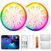 HOSSOM 2pcs Luci Sommergibili Ricaricabili per Piscine con Telecomando, RGB a 16 Colori