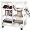 BAKAJI Carrello da Cucina in Legno Trolley Salvaspazio 3 Scomparti 3 Cestelli St