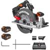 WORX WX533 Sega circolare a batteria 40 V, motore brushless, lama da 190 mm, taglio fino a 70 mm, 6.000 giri/min, freno elettrico, 2 batterie da 4,0 Ah e caricabatterie inclusi