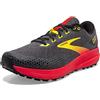 Brooks Divide 3, Scarpe da corsa Uomo, Nero (Nero Rosso Fuoco Giallo Fiammeggiante), 46.5 EU