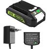 XNJTG 24V 3,5Ah Batteria ricambio per Greenworks con 24V Caricatore di