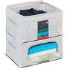 Relaxdays 2 Contenitori per Armadio con Cerniera, Organizer sotto Letto Porta Vestiti, Cambio Stagione, HLP: 20x40x30 cm
