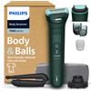 Philips Bodygroom serie 7000 - Rifinitore per uomo, testina flessibile 2D tripla