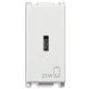 Vimar 14292.C.25 Plana Presa USB C PD 25W per ricarica da incasso 1M bianco