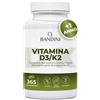 Bandini® Vitamina D3 K2 | 365 COMPRESSE (12 Mesi) | Vitamina D 2000 UI + | 200 m