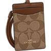 Coach Card Case Outlet F63274 IME74 Lanyard ID Case Signature Saddle Brown Pass