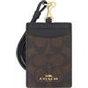 Coach FCZ285 CZ285 Custodia ID con cordino in tela rivestito in noce e nero per