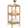 Scaffale Da Bagno in Legno Di Noce, HLP: 79 X 36 X 36 Cm, 3 Ripiani, Mobiletto S