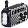 Trevi RA 7F30 BT Radio Portatile Multibanda FM/AM/SW con Lettore MP3 Wireless, Funzione Power Bank e Torcia LED, Ricarica Solare, a Dinamo o USB-C, Ideale per Emergenze, Campeggio, Viaggi, Grigio