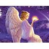 Pracht Creatives Hobby Set di Pittura con Diamanti, Quadro con Motivo Angelo Custode e Accessori, Dimensioni ca. 35 x 25 cm, Set da dipingere con Pietre Glitterate per Bambini dai 5 Anni in su