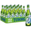 Tuborg, Cassa con 15 Bottiglie da 66cl, Birra Lager, Gusto Fresco e Dissetante, Gradazione Alcolica 5.0% Vol