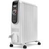 De'Longhi Dragon EasyTronic - Radiatore ad Olio per stanze fino a 75 m³, Stufa Elettrica con Termostato di Sicurezza, 10 Elementi, 12 Livelli di Riscaldamento, Portatile, 2500W, Bianco (TRD51025)