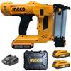 INGCO Chiodatrice a batteria Sparachiodi 20V 2 batterie 2ah caricatore valigetta Ingco